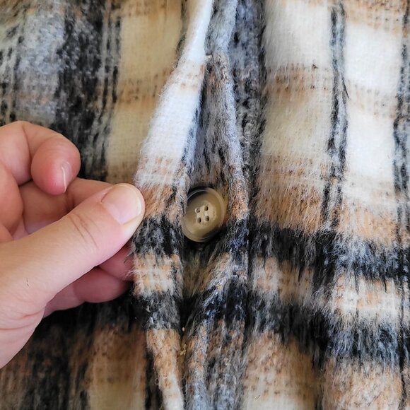 Good American Cabincore Lagenlook Shacket in Neutral Plaid NWT XS/S Cabincore - Picture 15 of 16